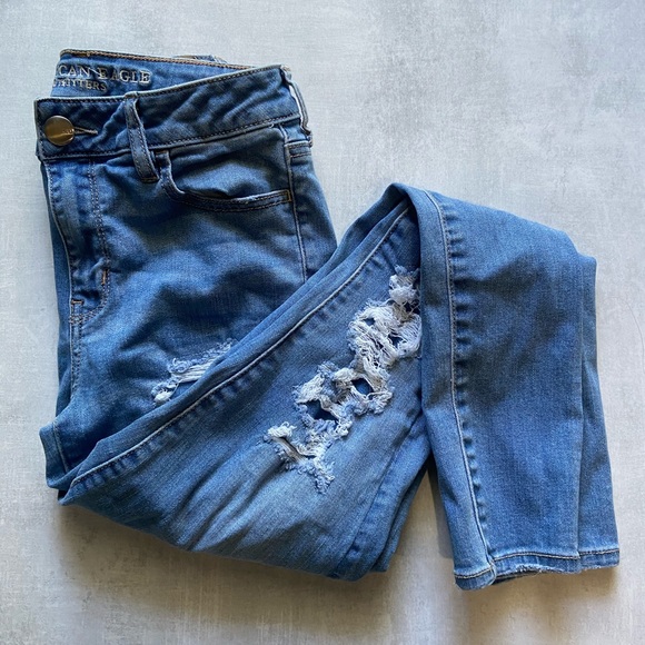 AE high rise distressed skinny Jegging - Picture 1 of 7